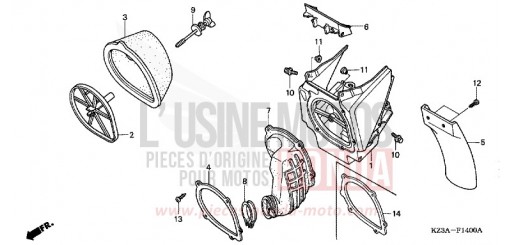 FILTRE A AIR (CR250R2-4) CR250R2 de 2002